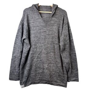 Paka The Hoodie Sweater XXL Charcoal Gray Royal Alpaca Wool Blend Knit Pullover